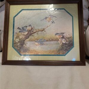Framed Nature Scene with Birds